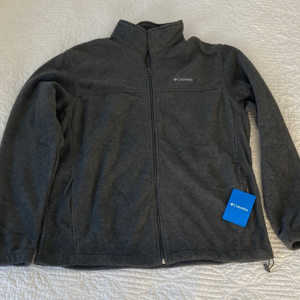 Columbia Charcoal Full-Zip Fleece Jacket, Men’s Large